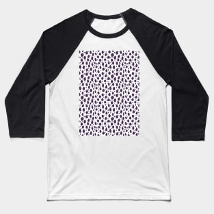 White and purple Spot Dalmatian Pattern Baseball T-Shirt